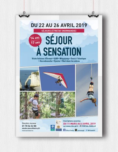 Affiche A3 pour le séjour à sensation 14-17 ans